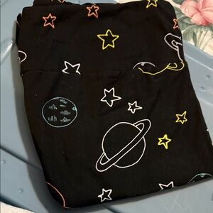 LuLaRoe Black Space-Themed Leggings